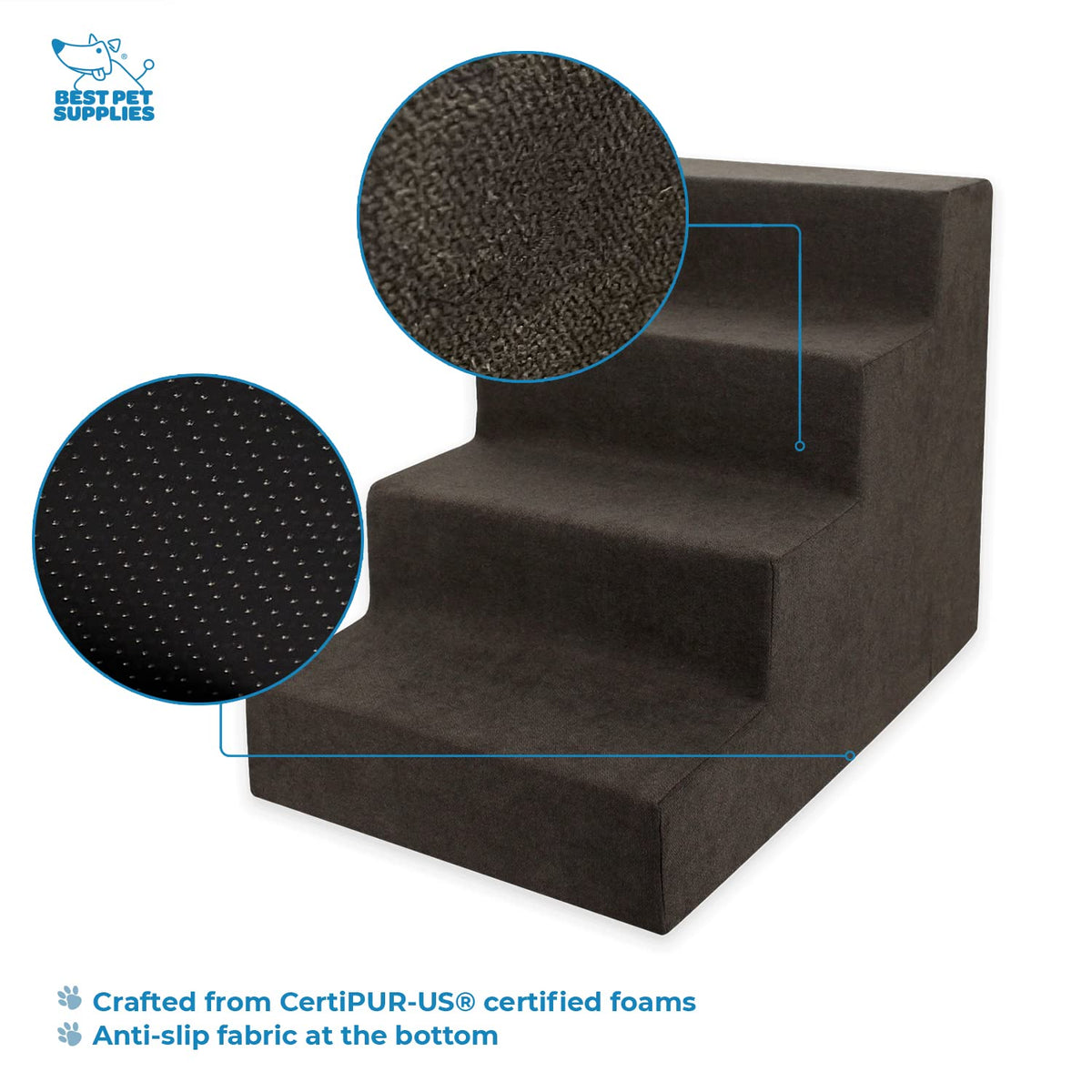 Best Pet Supplies Animal Stair in H: 18 Inches, Dark Brown