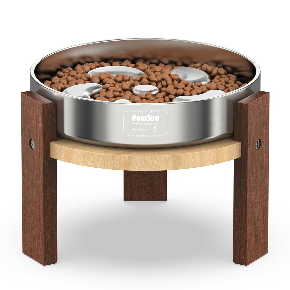 Feedoo Pet Feeder in 6'' Height Stand, 6" Height 2Cups Slow Feeder