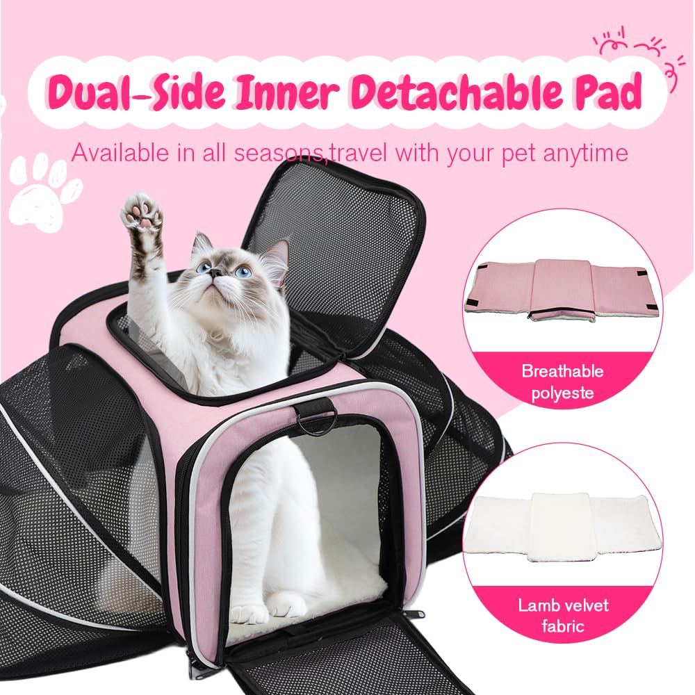 Srinlon ㅤ Animal Carrier in 18.0"L x 11.0"W x 11.0"H, Pink