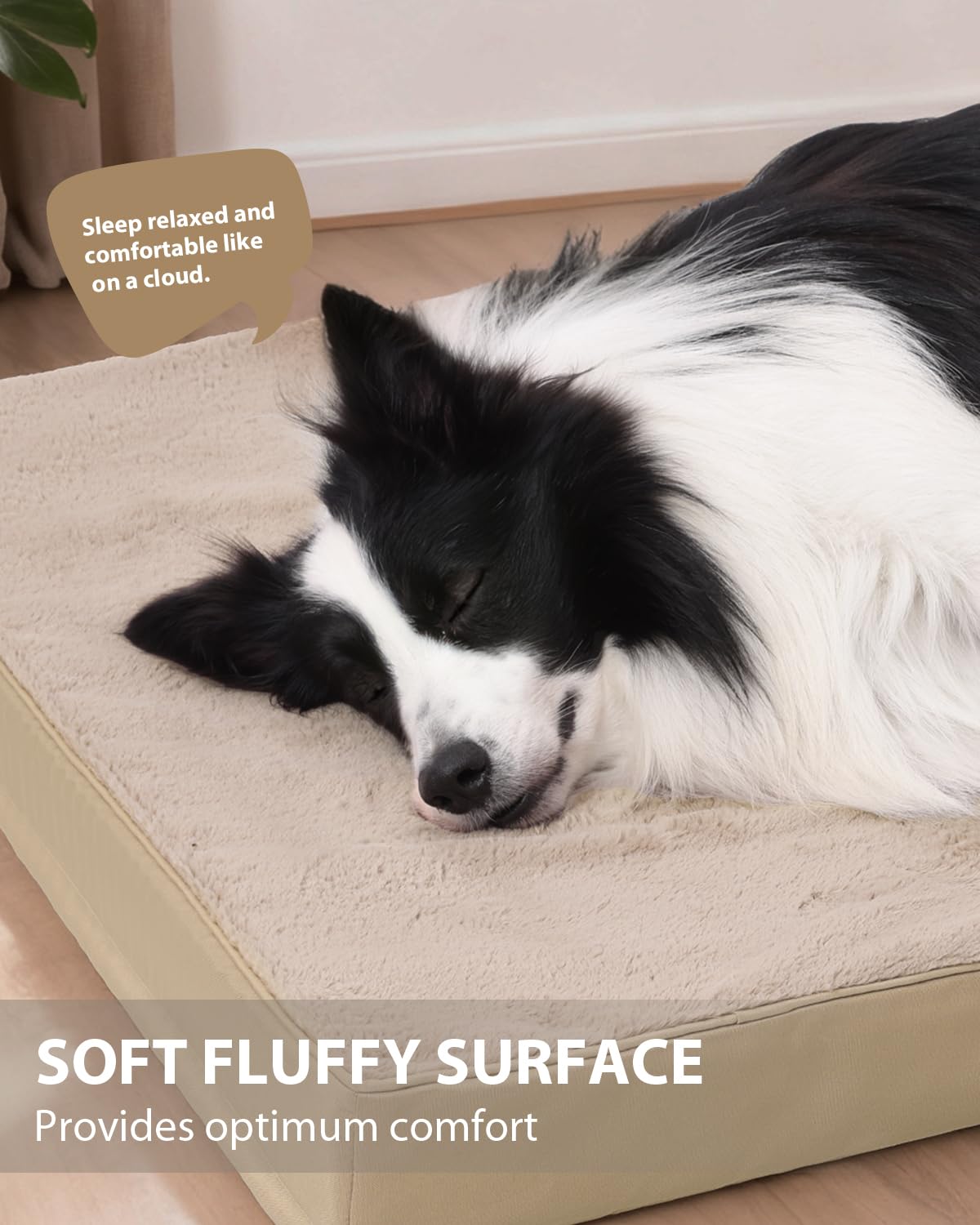 KSIIA Pet Bed Mat in 35.0"L x 22.0"W x 3.0"Th, Khaki