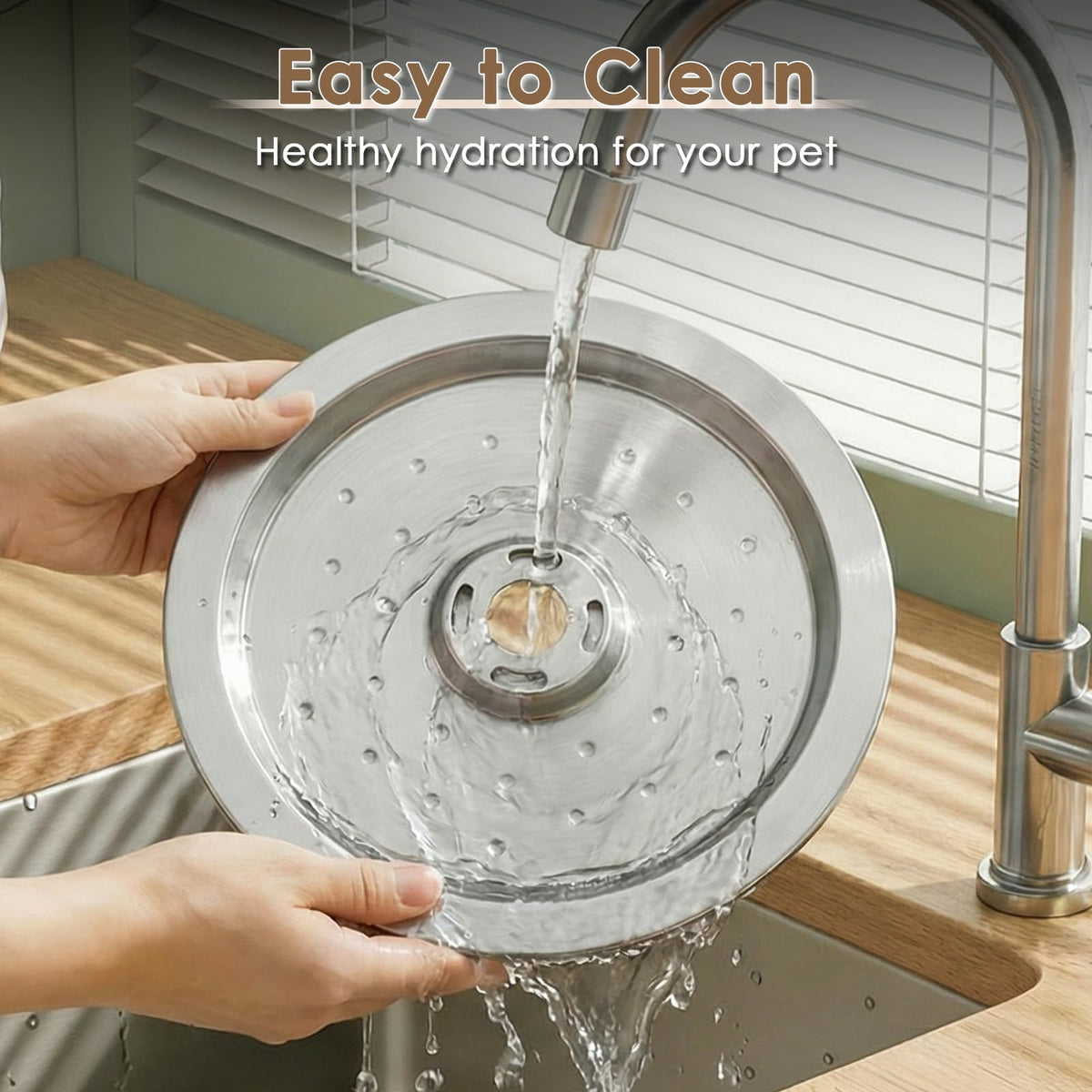 Zvaiv Animal Water Dispenser in Silver+ 3 Filters + 3 Pump Sponges