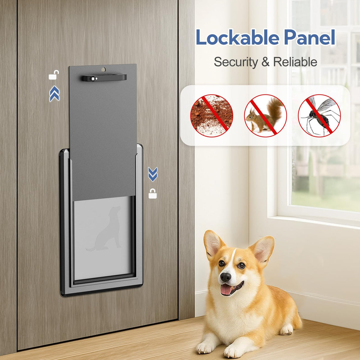 Parab House Pet Door in Dark Black