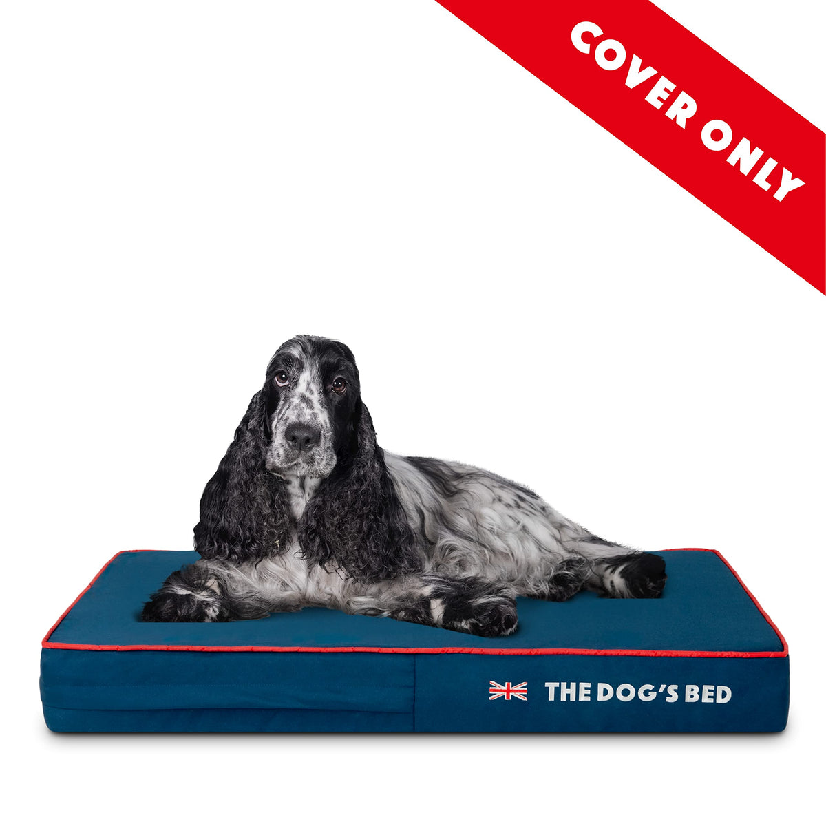 The Dog's Balls Pet Supplies in Small Spare Cover (4" Deep), Blue with Red Trim UK Flag