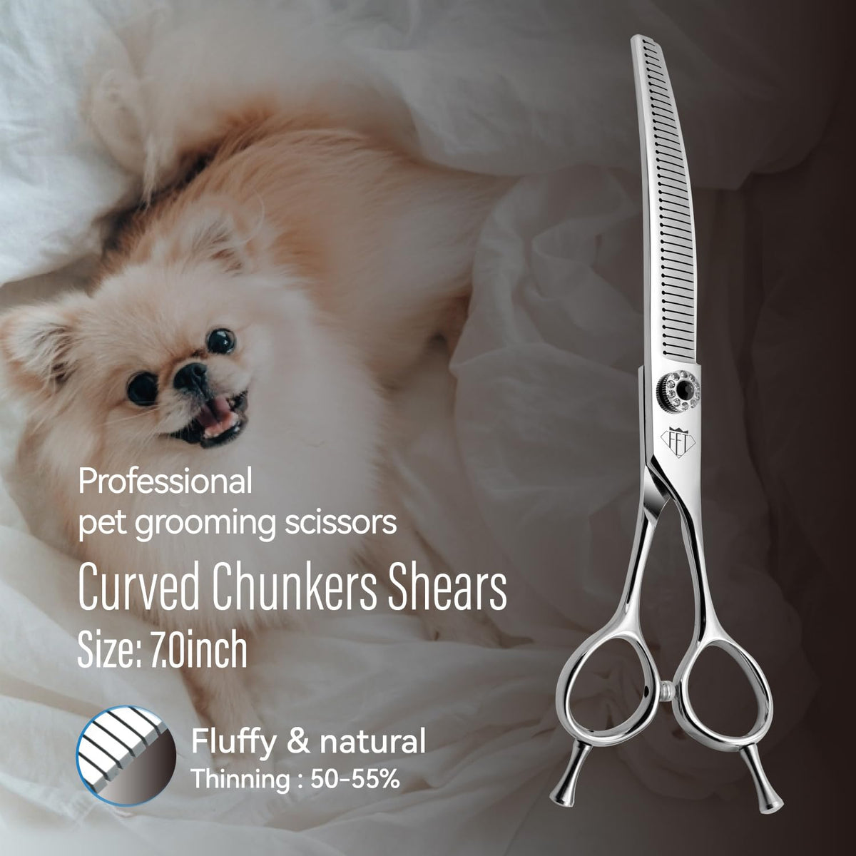 FENICE TOTEM Scissors in 7.0 inch, Curved Blender