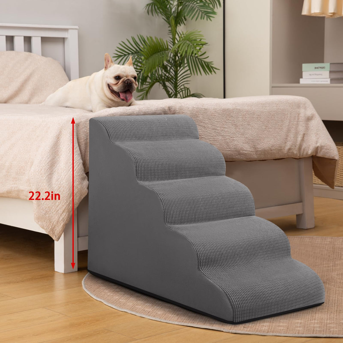 aodisman Animal Stair in Standard 5-Step 22.2"H, Grey