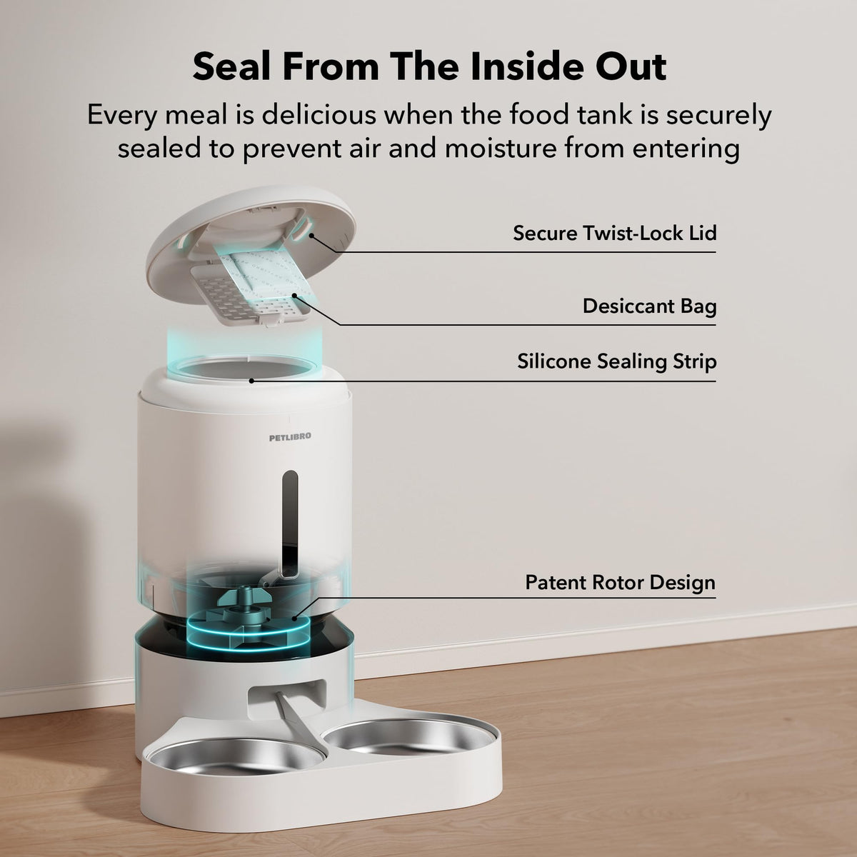 PETLIBRO Pet Feeder in Dual Tray with WiFi, White
