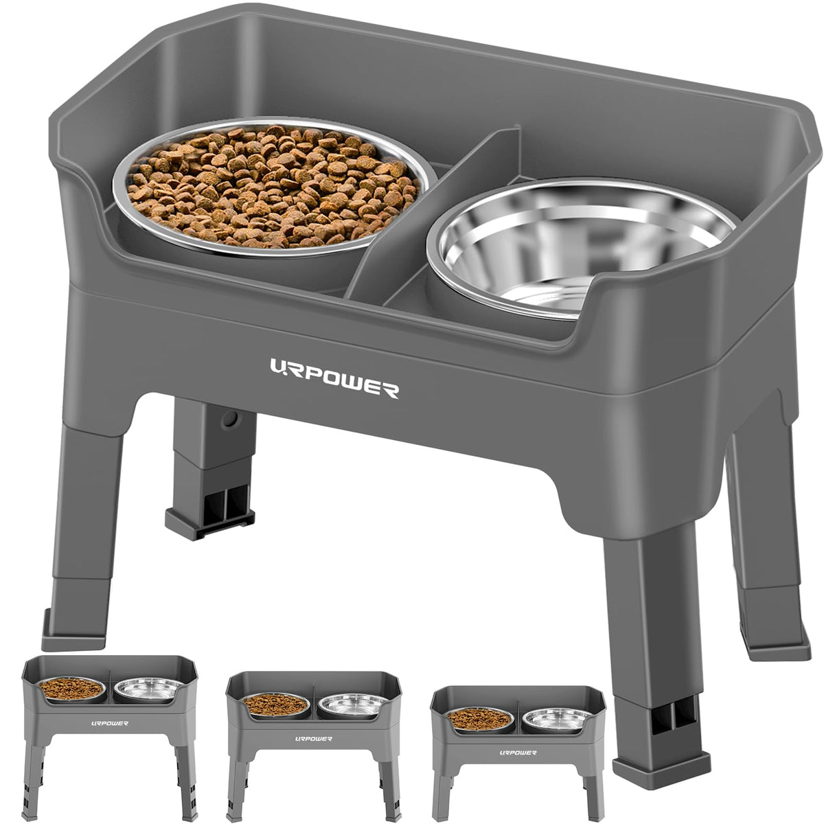 URPOWER Pet Feeder in Large, Grey
