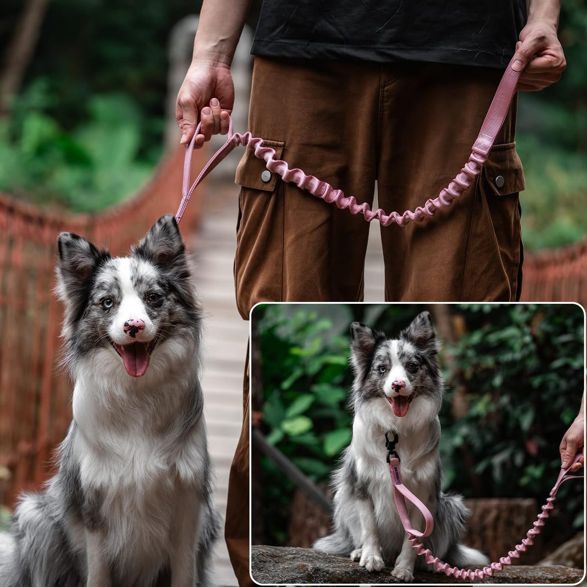 ONETIGRIS Leash in 85cm-118cm/33.5in-46.5in, Pink
