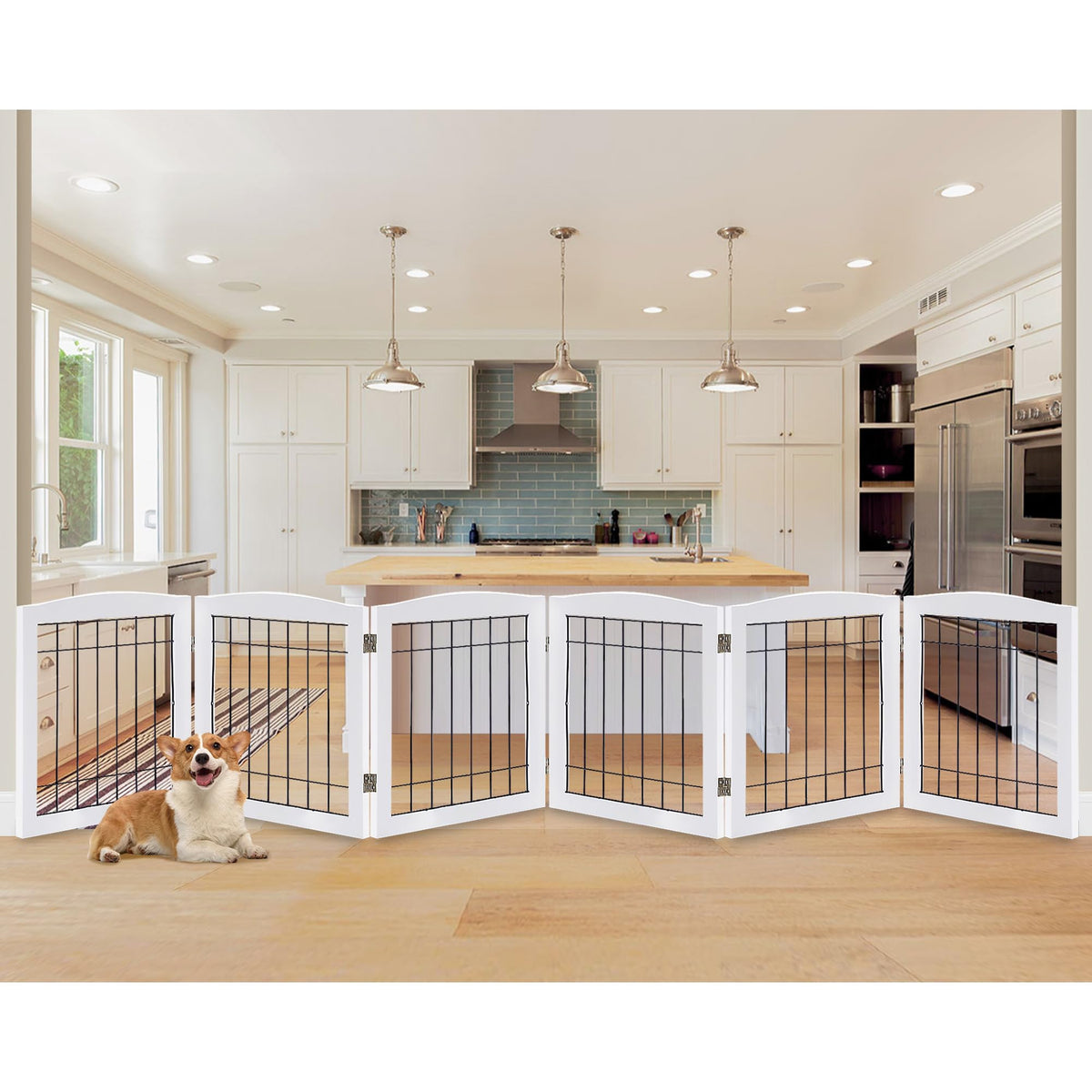 LZRS Temporary Gate in 24"Height-6 Panel, White