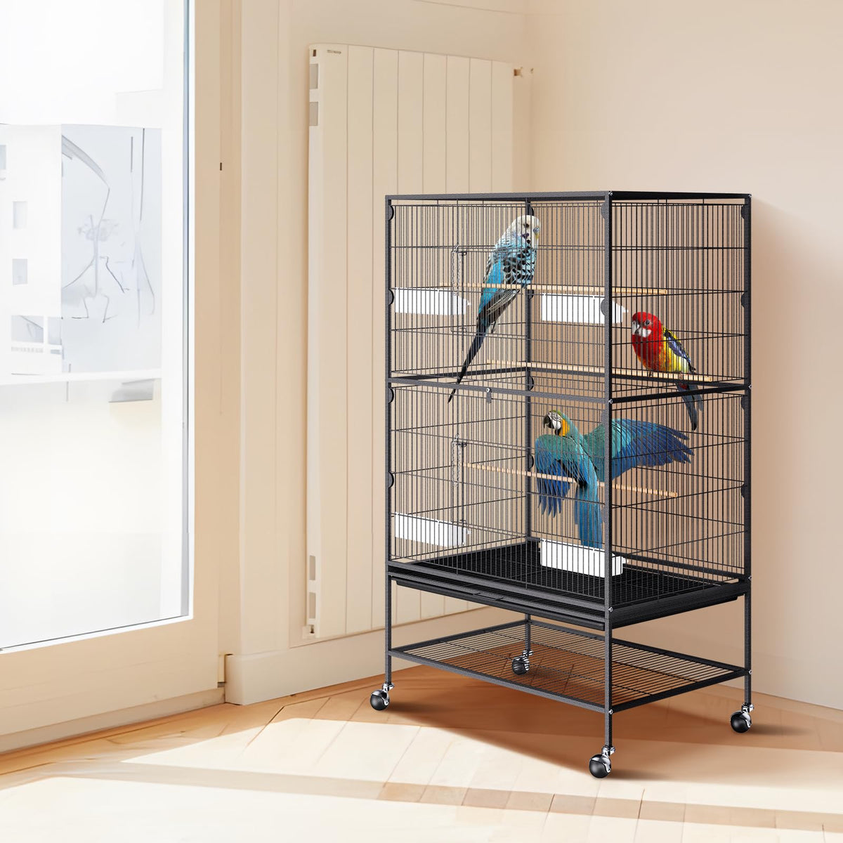 VEVOR Animal Cage in 31.1"L x 20.1"W x 52.0"H, Black