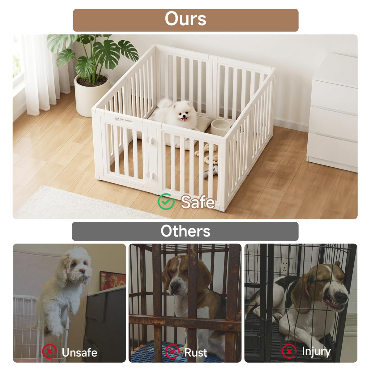 everfront Pet Playpen in 24", White
