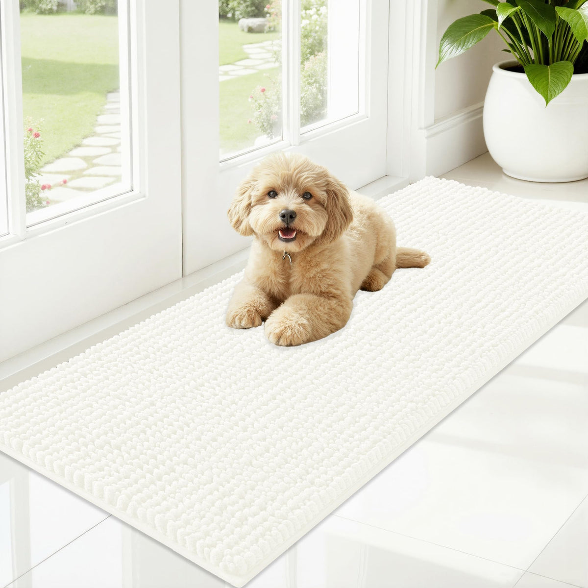 OLANLY Pet Bed Mat in 47" X 20", Ivory
