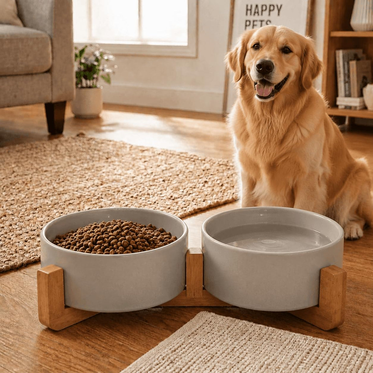 SPUNKYJUNKY Pet Feeder in 5 cups, Grey × 2