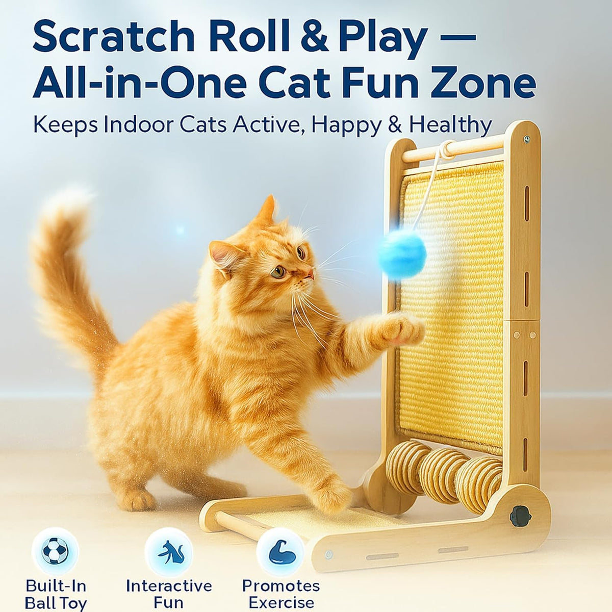 LEQOS Pet Activity Structure in 32 in, Sisal