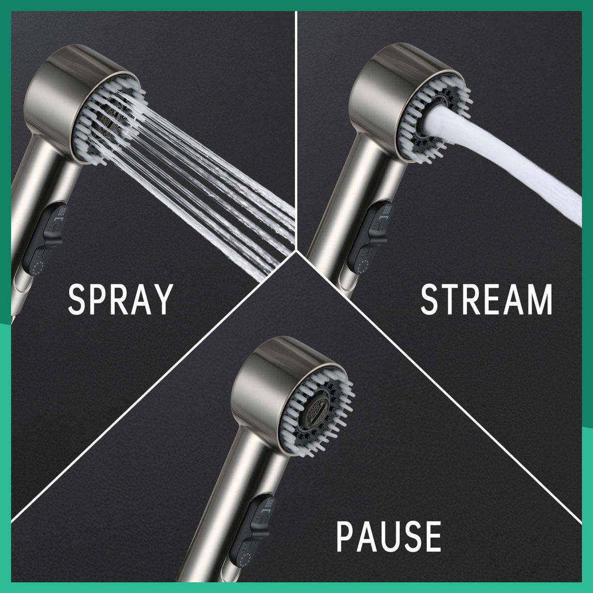 V-Frankness Showerhead in 100 Inches Hose, Brushed Nickel
