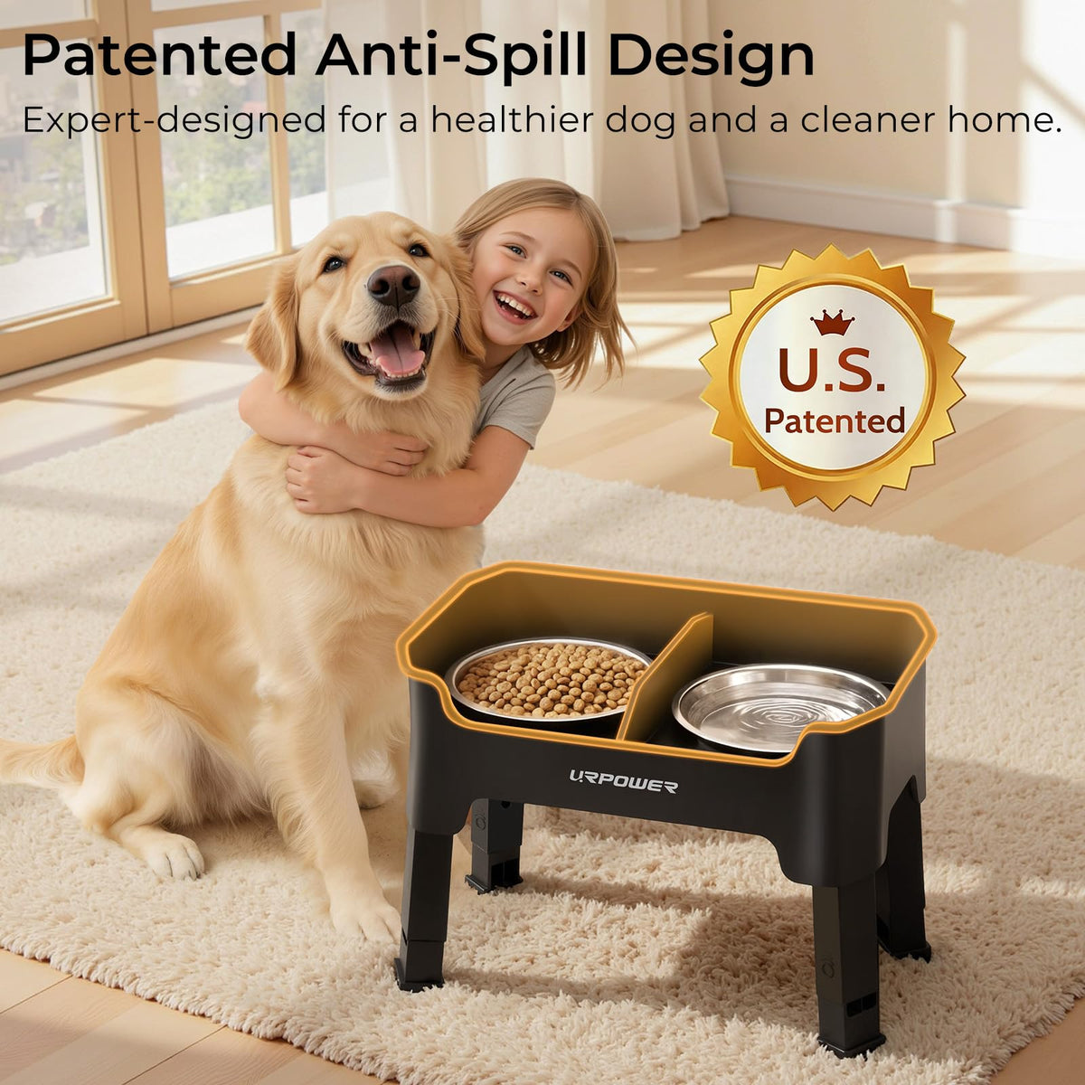 URPOWER Pet Feeder in Medium, Black