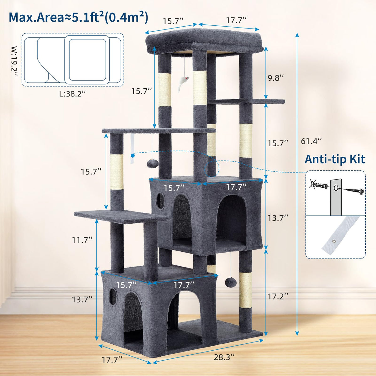 OUTLANE Pet Activity Structure in Dark gray, Dark Gray