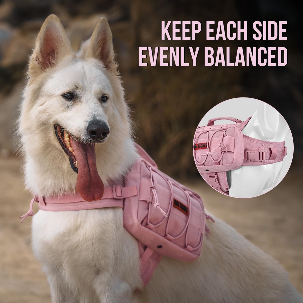 ONETIGRIS Pet Supplies in Medium, Pink