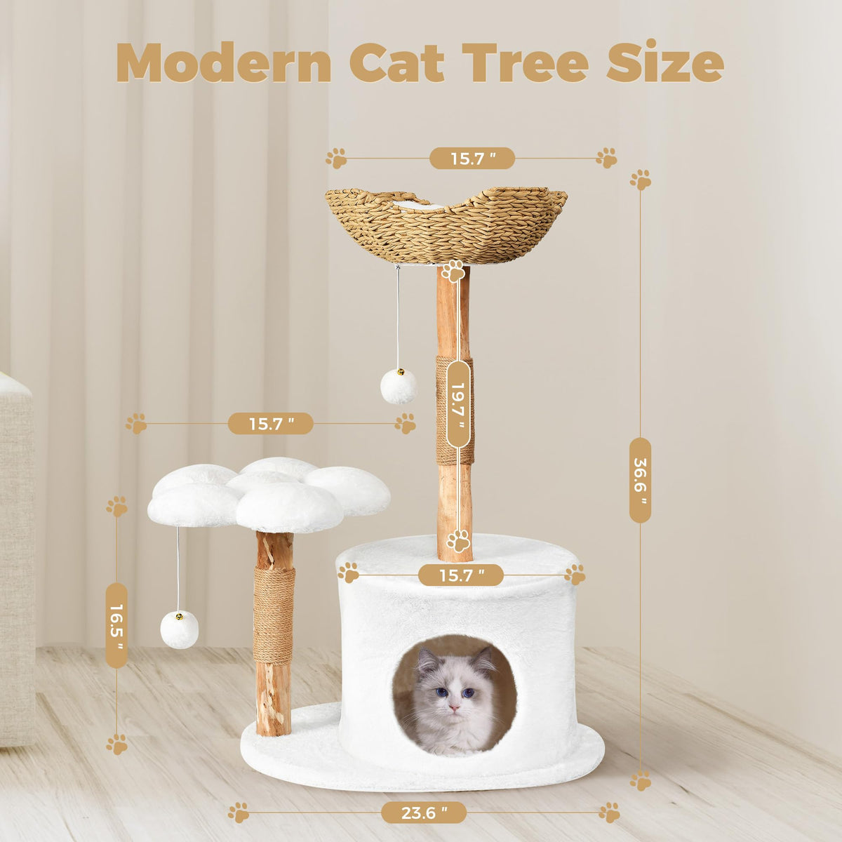 Easyego Pet Activity Structure in 36.6'', White