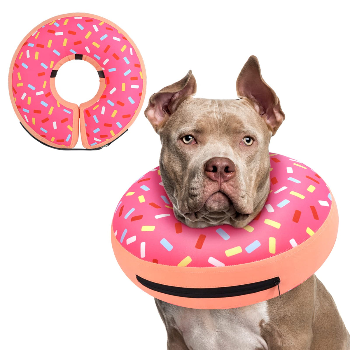 Supet Animal Recovery Collar Cone in XXL(Neck 18.5"-23.5"), Donut Pink