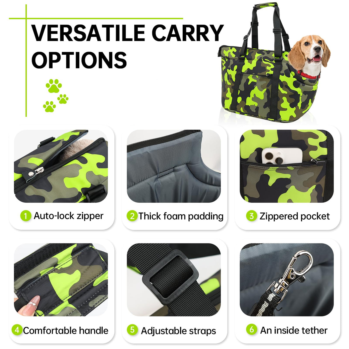 DELTAMANN Animal Carrier in 23.0"L x 6.0"W x 12.6"H, Camouflage Green