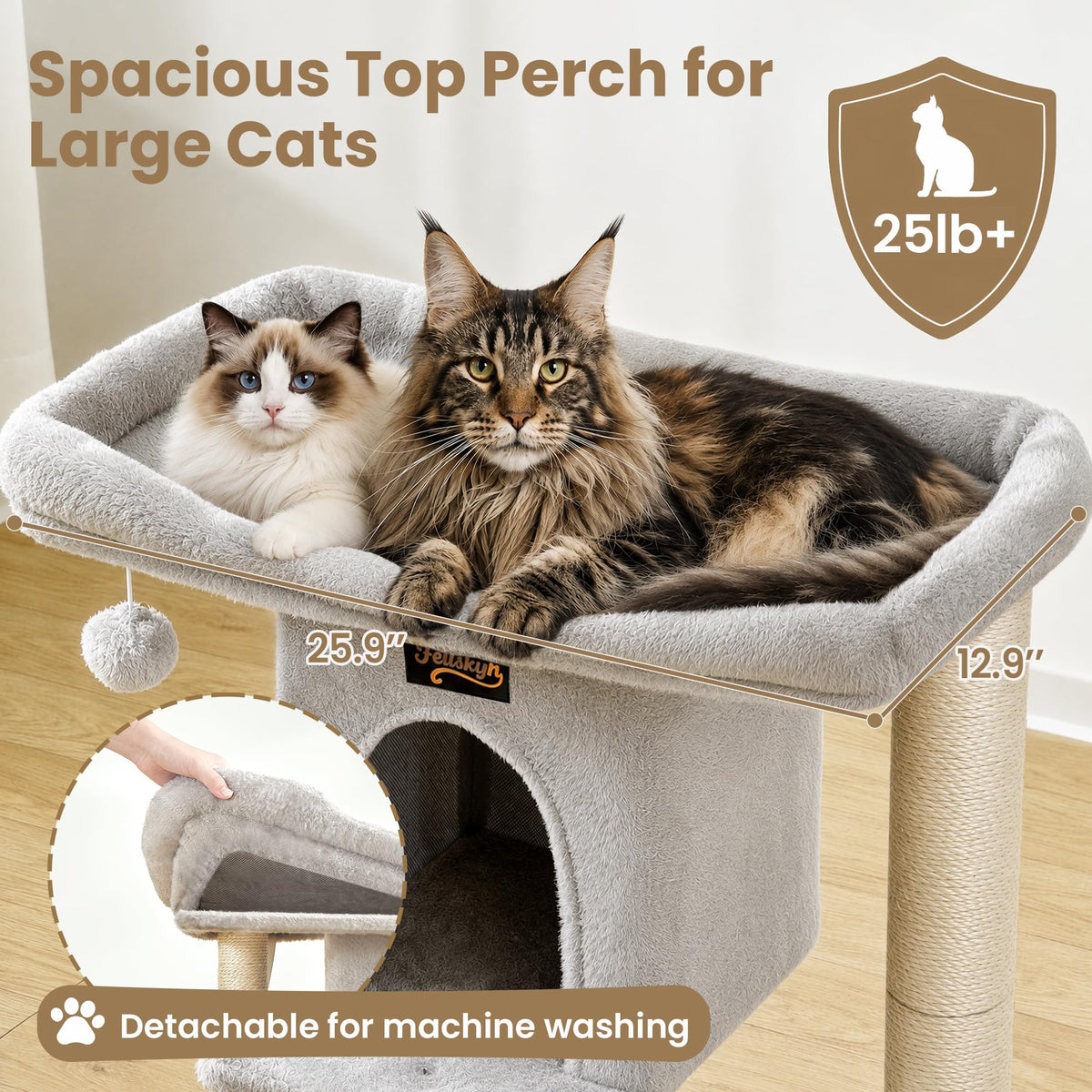 Feliskyn Pet Activity Structure in 28 Inches, Light Grey