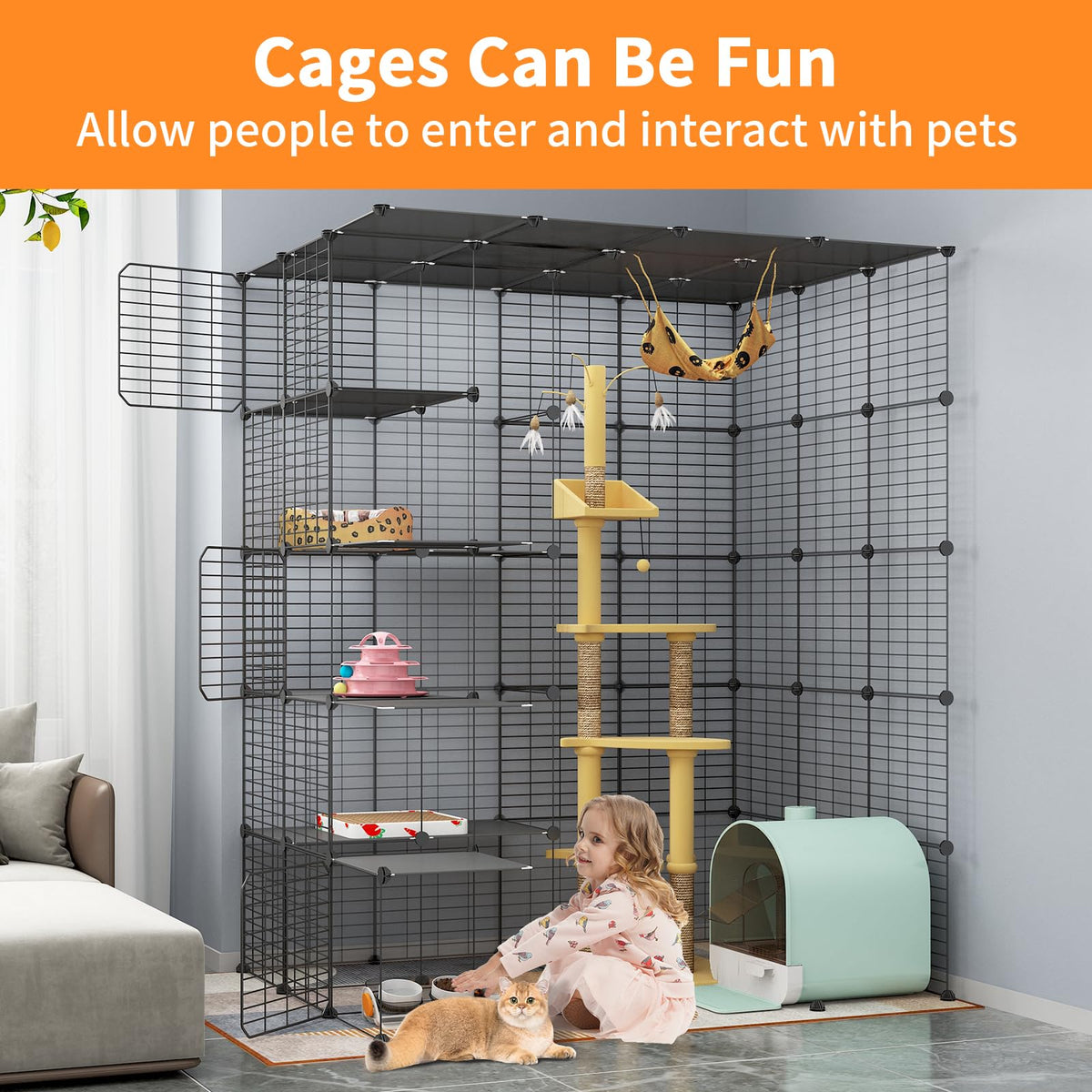 Oneluck Animal Cage in 55.1"L x 41.3"W x 69.1"H