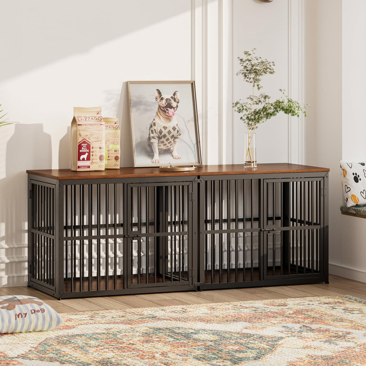 Lyromix Animal Cage in 33.1"L x 22.1"W x 26.0"H, Walnut