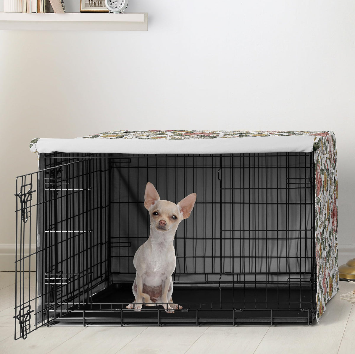 Sweet Jojo Designs Animal Cage in 24.0"L x 20.0"W x 18.5"H, Vintage Floral Pink and Green