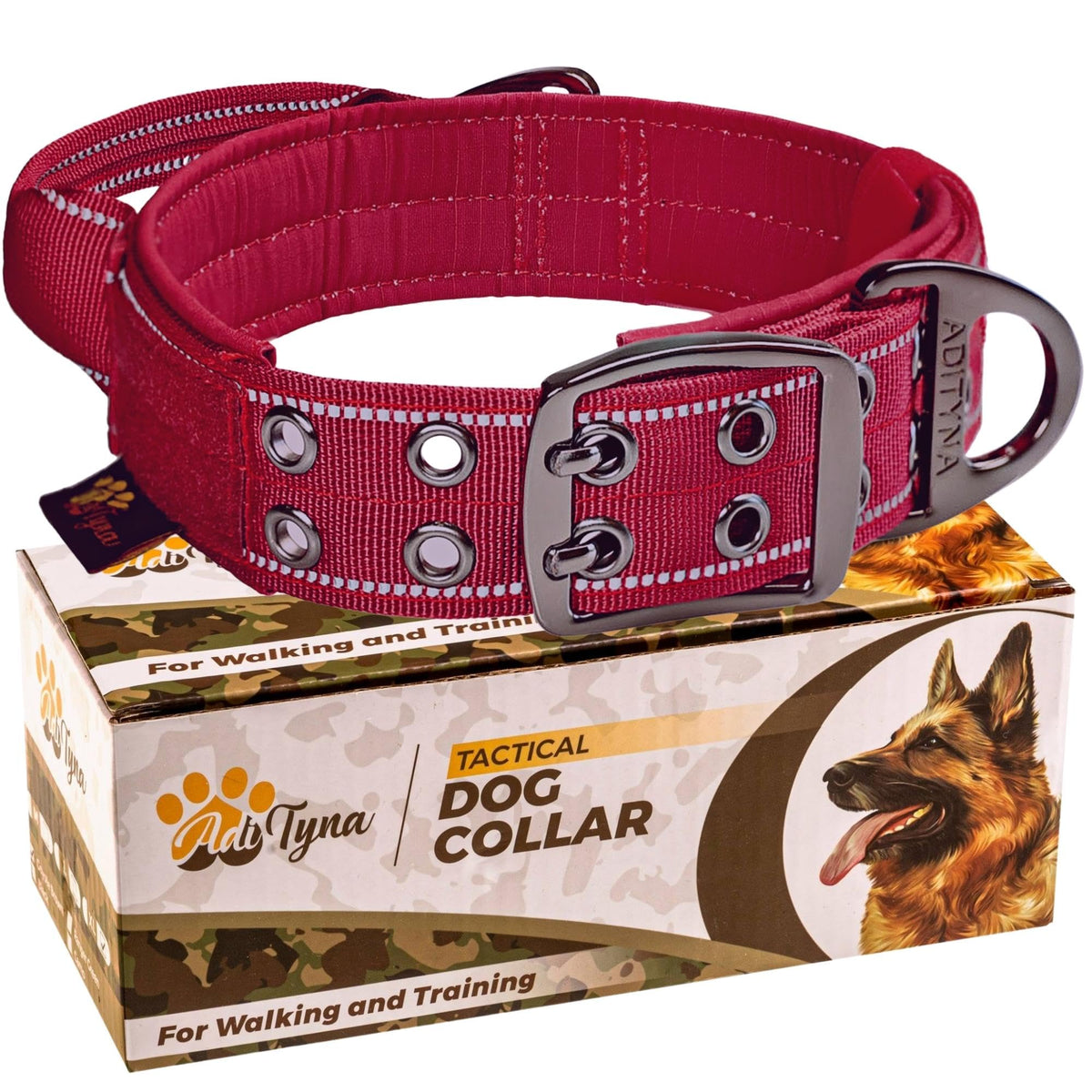 ADITYNA Animal Collar in Extra-Large: Fit 24-30" Neck, Burgundy