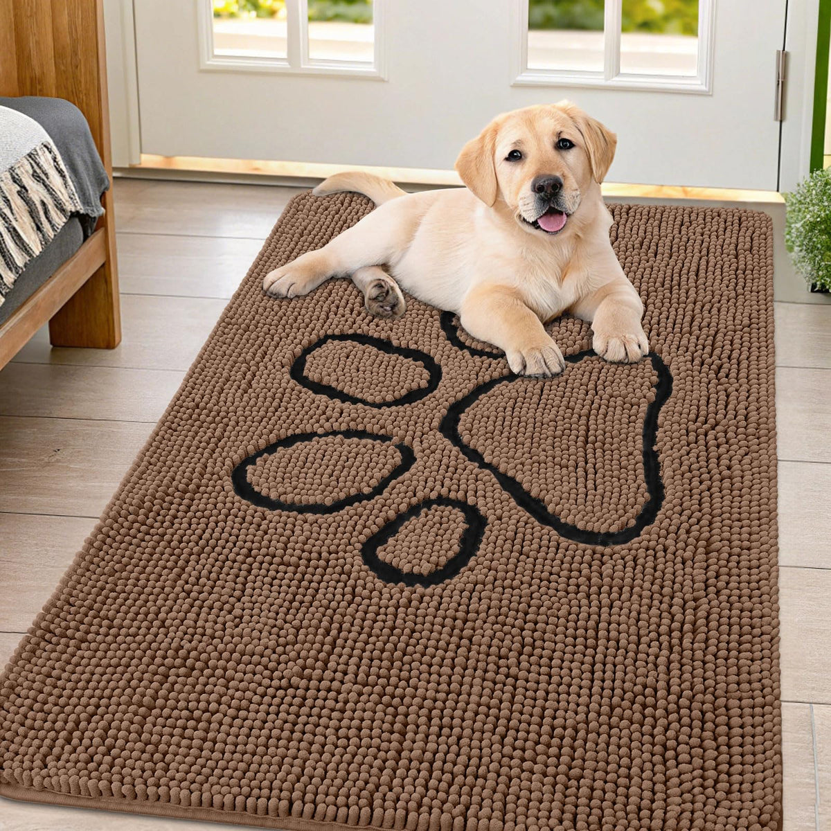 Smiry Rug in 47"X32", Coffee and Black