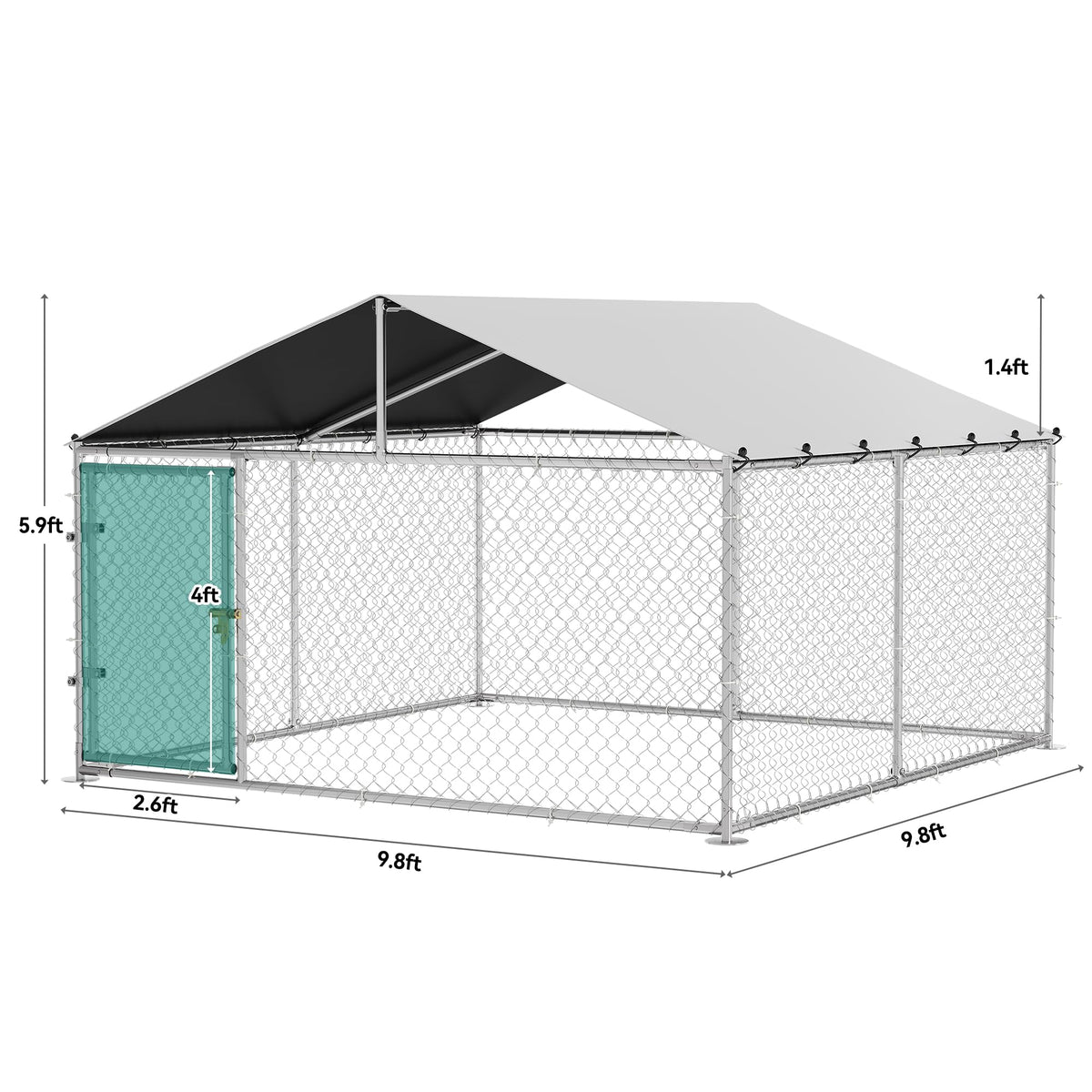 DWVO Animal Cage in 10' x 10', Silver