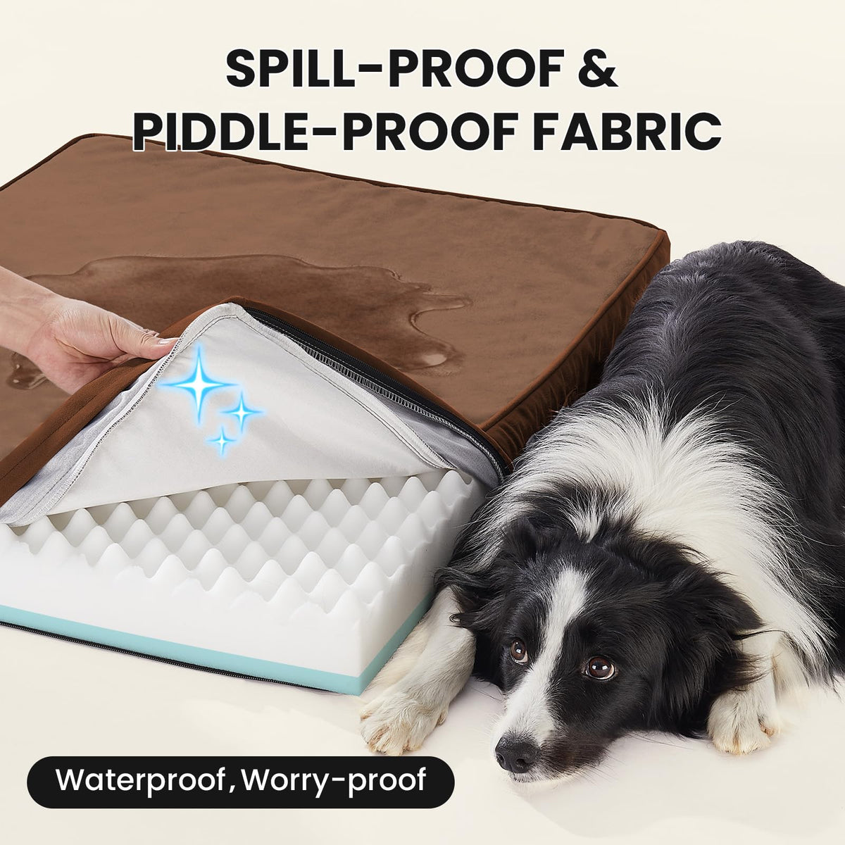OhGeni Pet Bed Mat in 36" x 27" x 3.5" (For Sprawling), 04-Brown