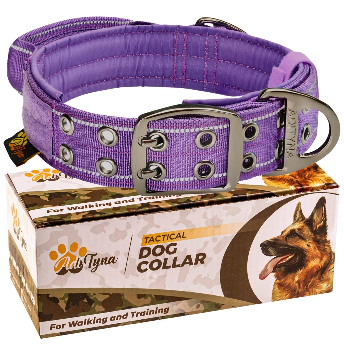 ADITYNA Animal Collar in Medium: Fit 15-19" Neck, Purple