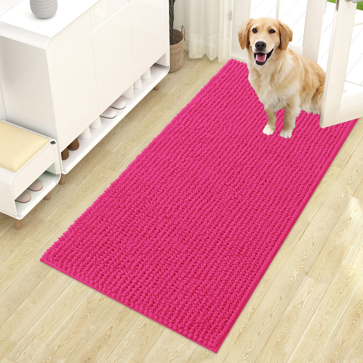 OLANLY Pet Bed Mat in 44" X 24", Hot Pink