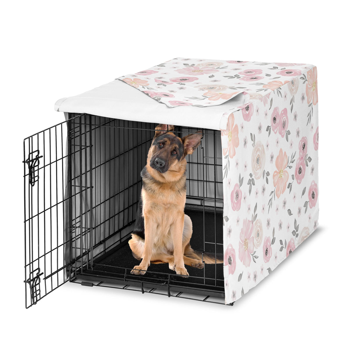 Sweet Jojo Designs Animal Cage in 48in. x 30.5in. x 32.5in., Pink and Grey Watercolor