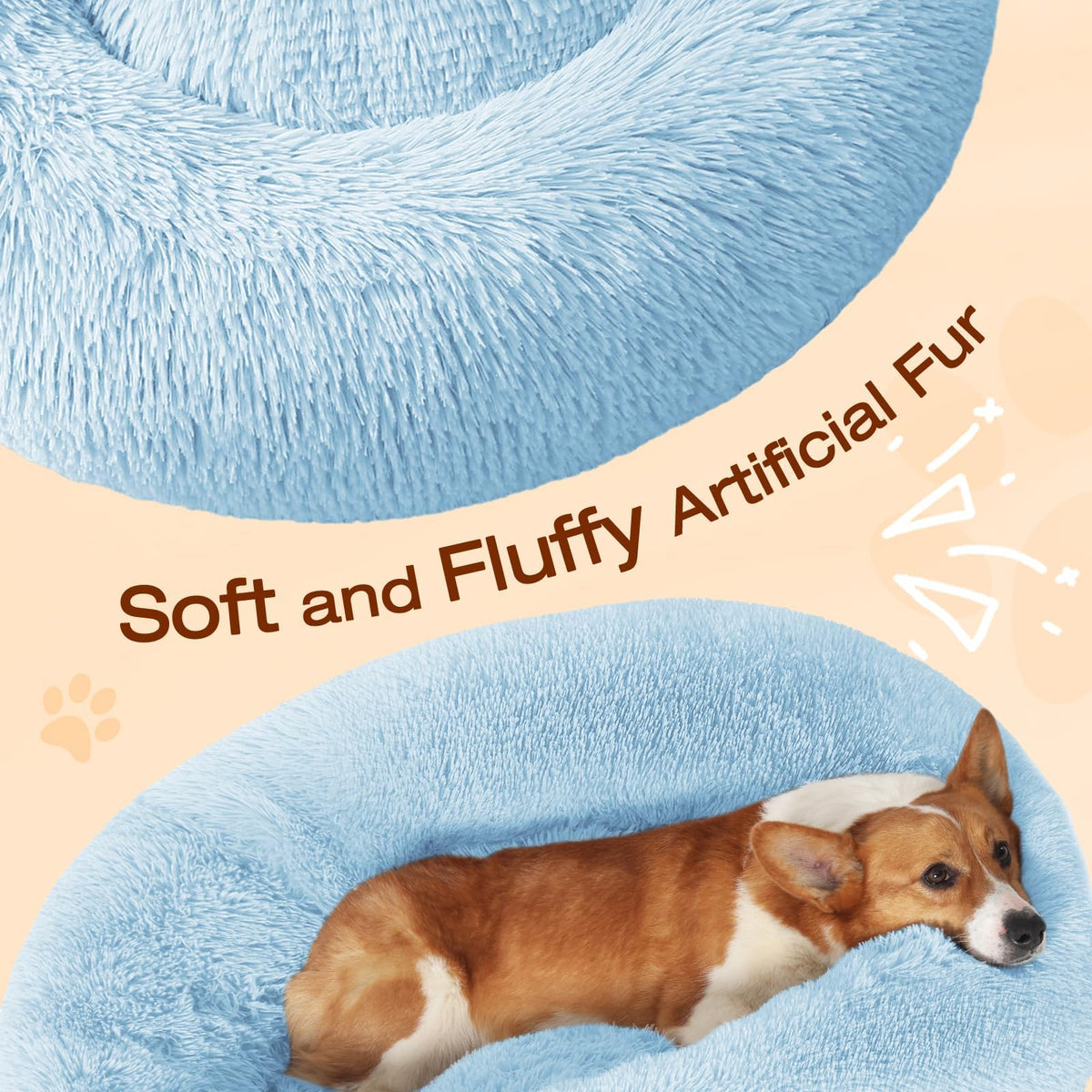 JOLLYVOGUE Pet Bed Mat in 36", Light Blue