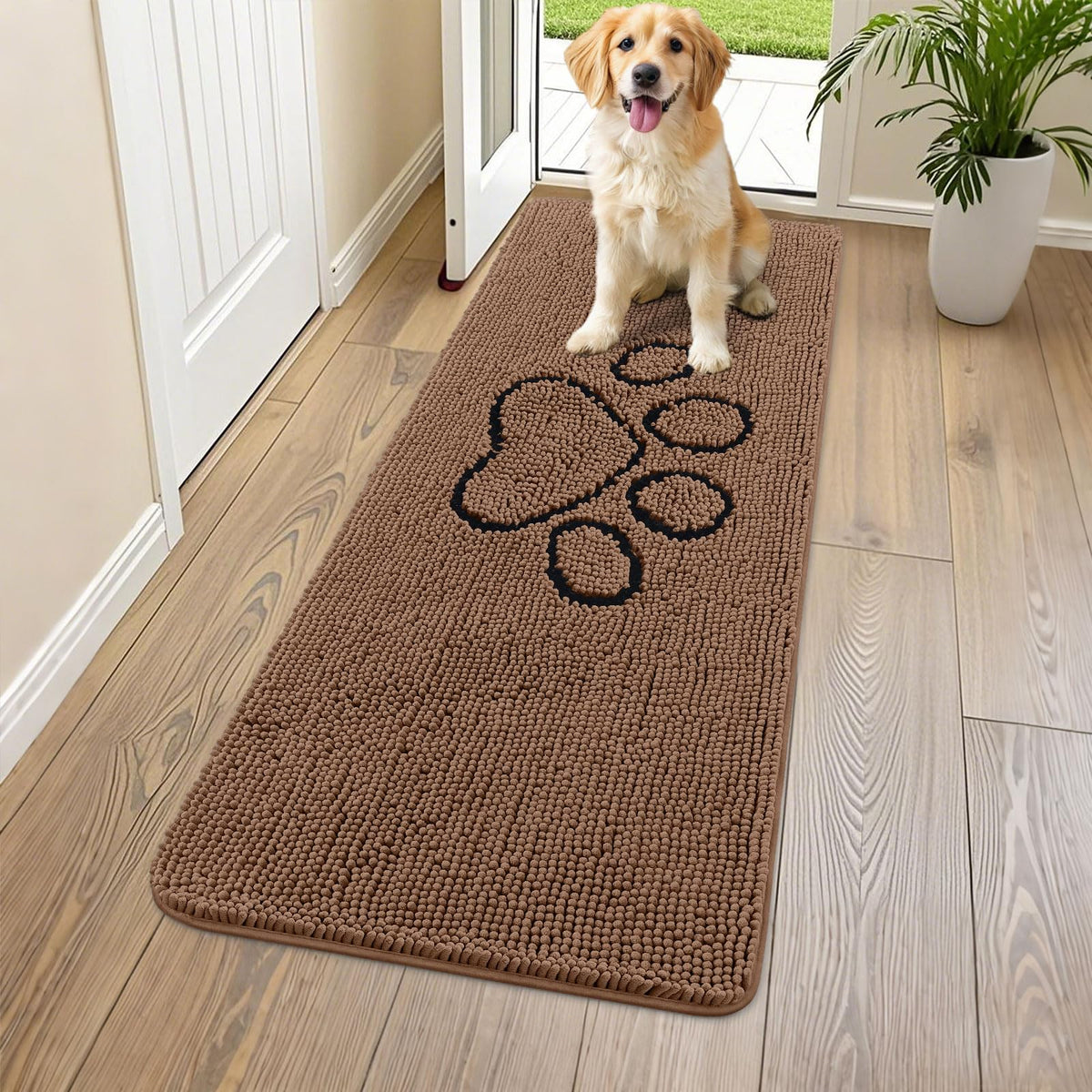 Smiry Rug in 59"X24", Coffee and Black