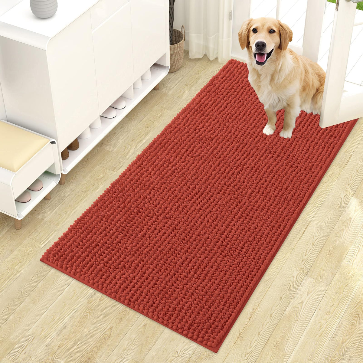 OLANLY Pet Bed Mat in 44" X 24", Maple Red