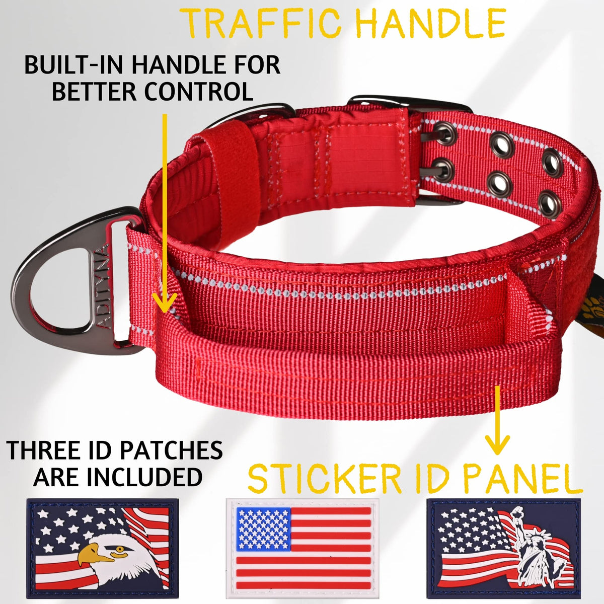 ADITYNA Animal Collar in Extra-Large: Fit 24-30" Neck, Red