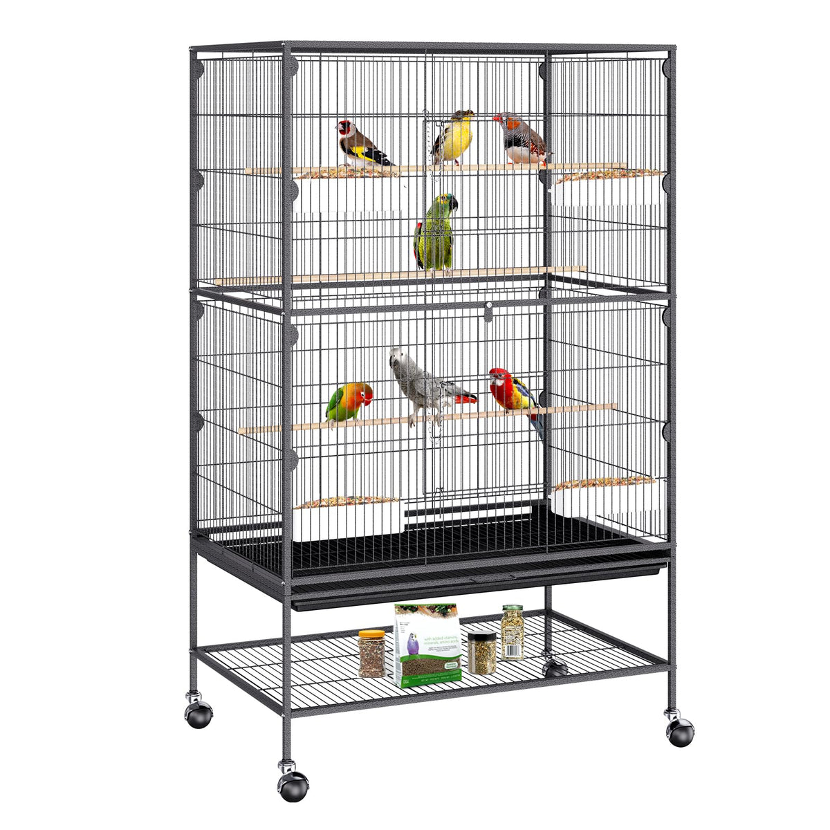 VEVOR Animal Cage in 31.1"L x 20.1"W x 52.0"H, Black