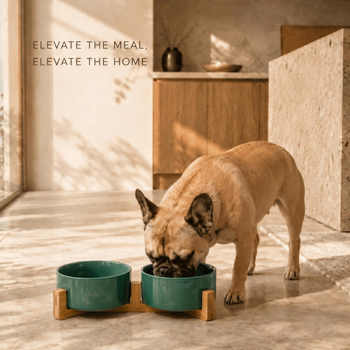 SPUNKYJUNKY Pet Feeder in 3.6 cups, Light Green × 2