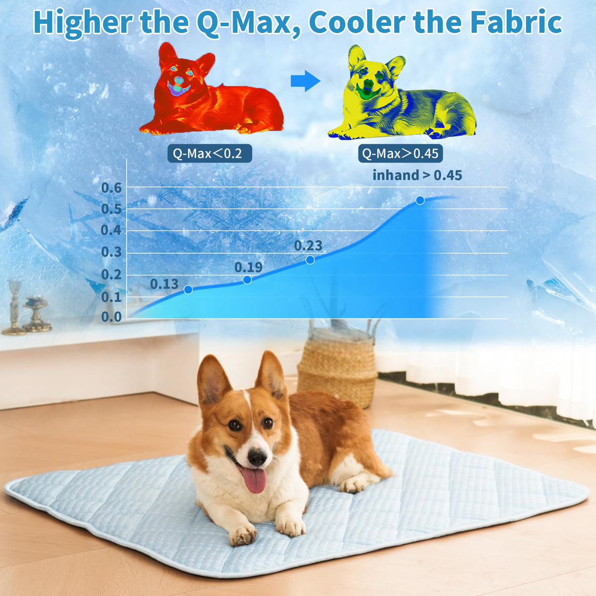 Petvolve Pet Bed Mat in X-Large - 44 x 32 Inch, Sky Blue