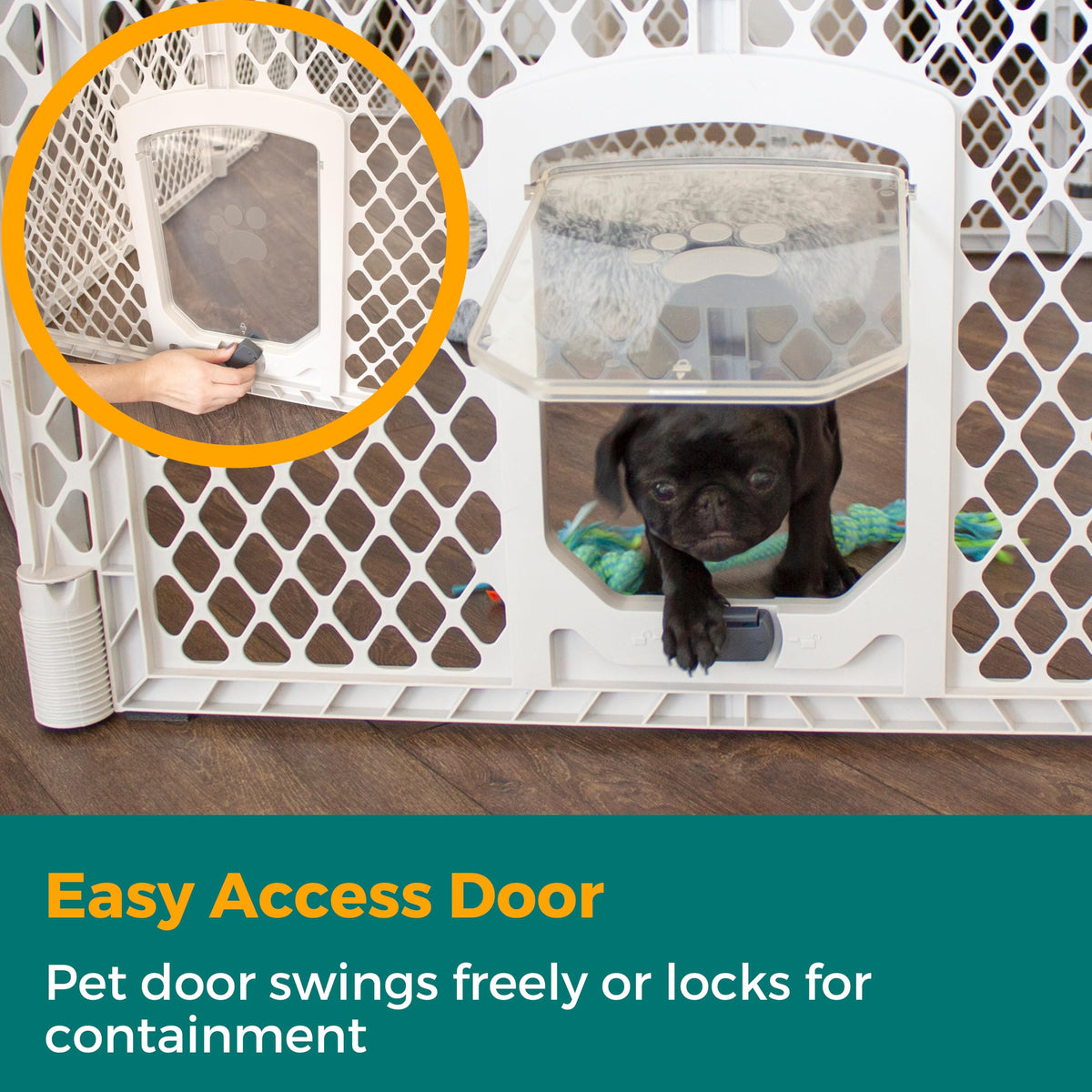 MYPET Pet Playpen in 6-Panel, Light Gray