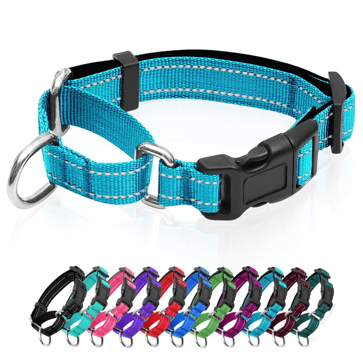 GDLKPS Animal Collar in XS:3/4" Wide for 11.5"-13.5" Neck, Azure Blue