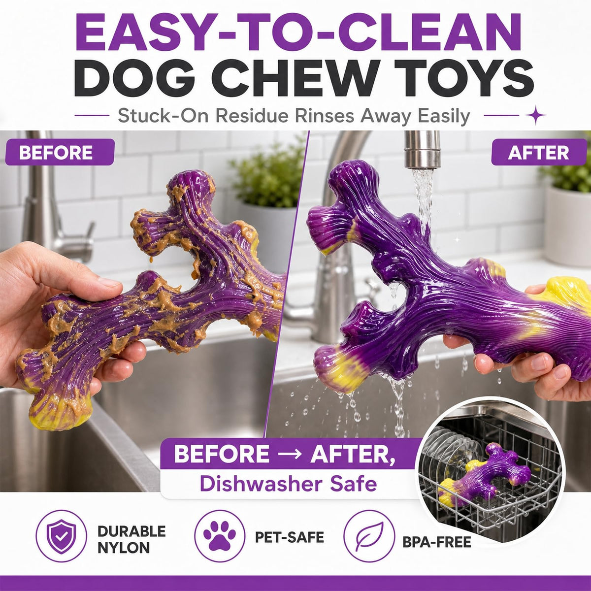 Frienhund Pet Toy in Small, Purple(Small)