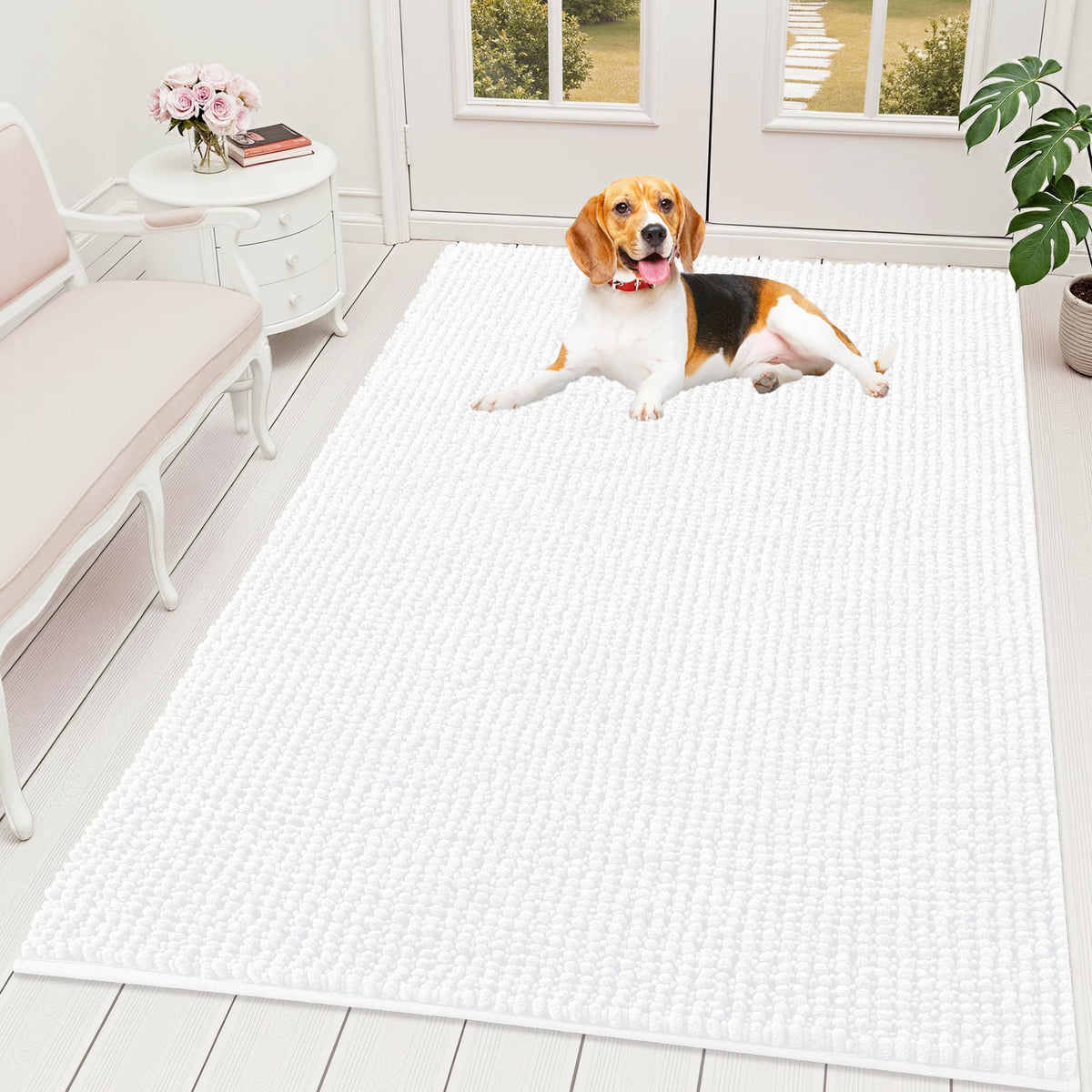 OLANLY Pet Bed Mat in 59" X 35", White