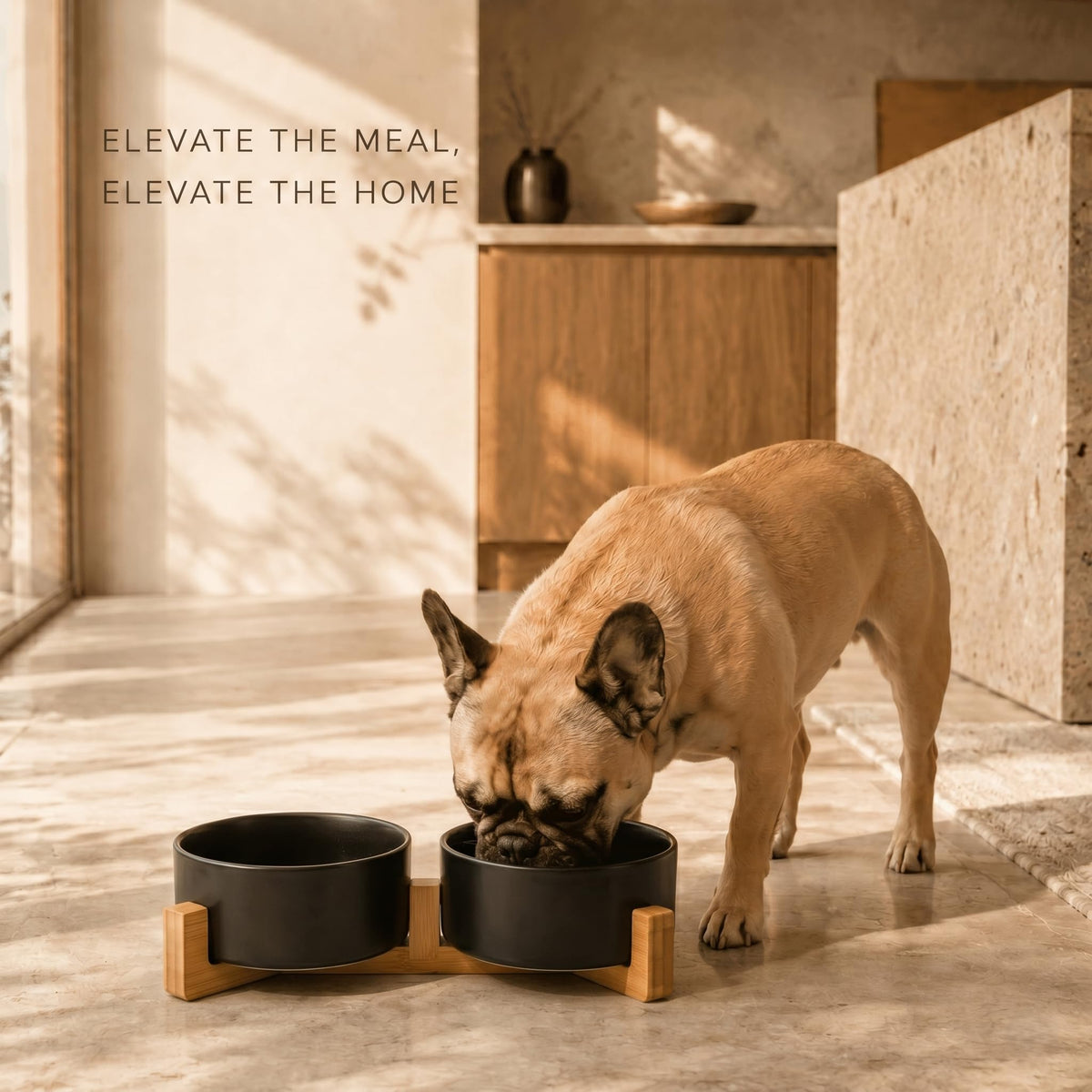 SPUNKYJUNKY Pet Feeder in 3.6 cups, Black × 2