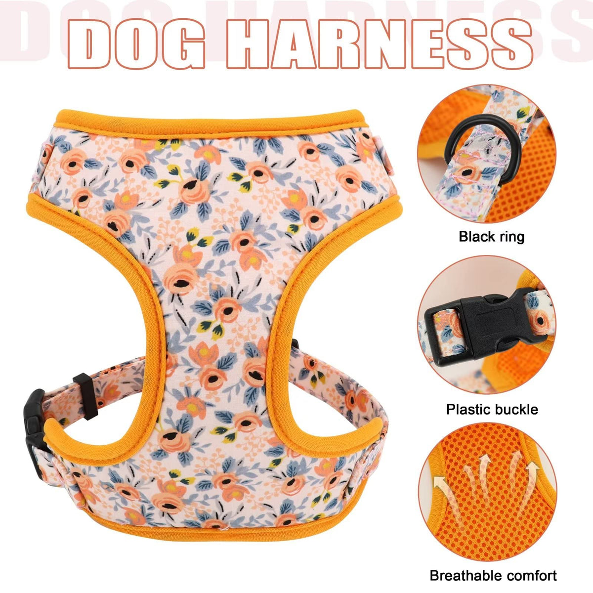 Beirui Animal Harness in S:Fit 12-20 lbs, Orange