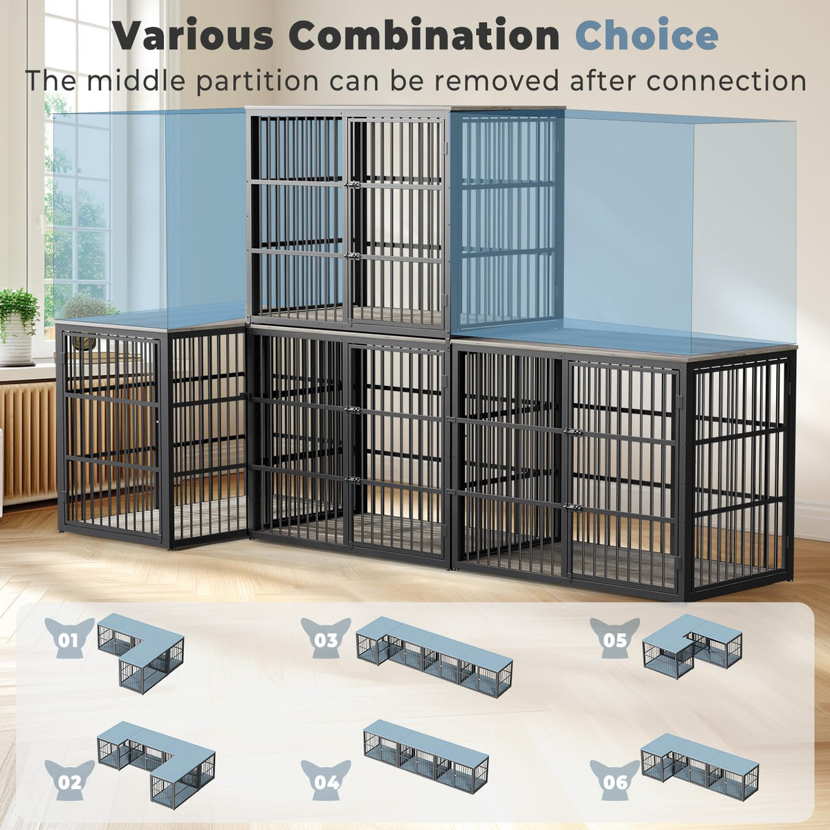 Lyromix Animal Cage in 47.2"L x 29.1"W x 37.6"H, Ancient gray